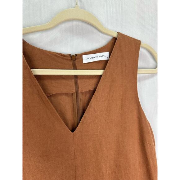 Assembly Label Eisa Wide Leg Jumpsuit – Terracotta Brown – Size 10 - Picture 7 of 7